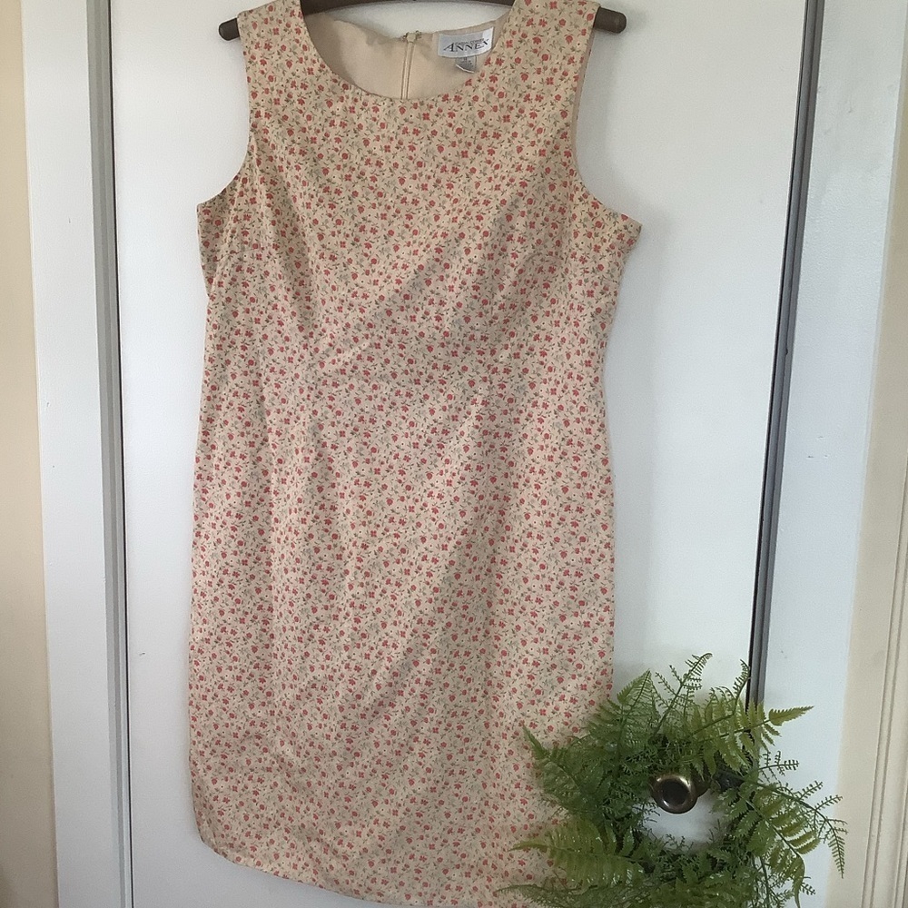 Vintage Casual Corner Annex Calico Prairie Print Cottagecore Simple Shift Dress
